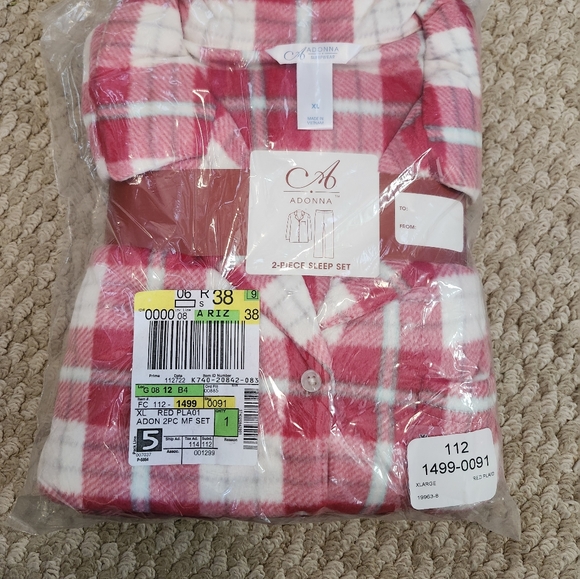 Adonna Womens Plus Long Sleeve 2-pc. Pant Pajama Set - Picture 3 of 4